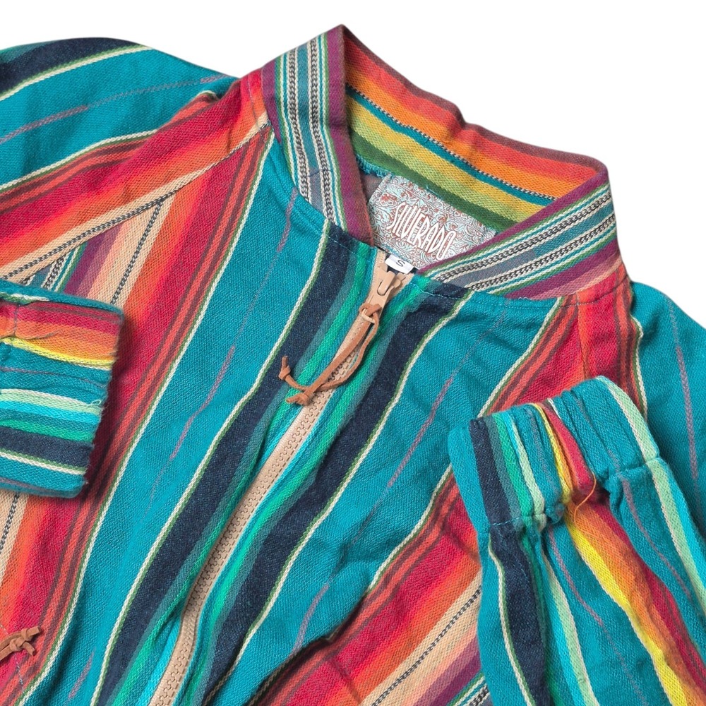 VTG Silverado Womens S Southwestern Serape Cropped‎ Bomber Jacket Zip 80s 90s